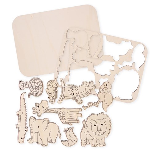Printed Wooden Puzzle - Jungle Animals - Each
