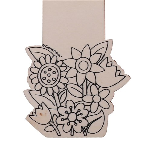 FACTORY SECONDS Wooden Bookmarks - Flowers - Pack of 10