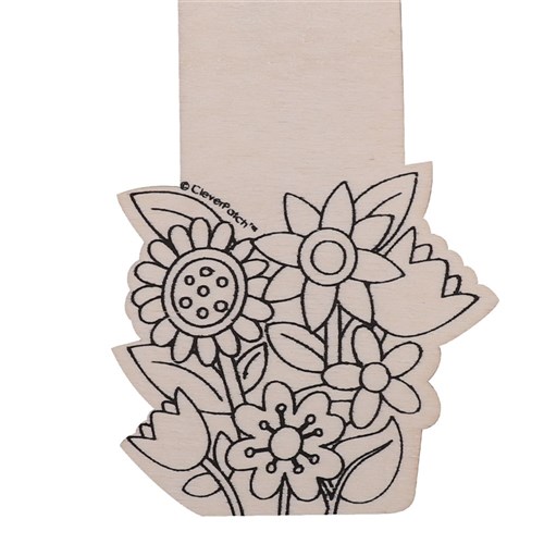 FACTORY SECONDS Wooden Bookmarks - Flowers - Pack of 10