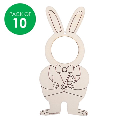 Printed Wooden Bunny Frames - Pack of 10