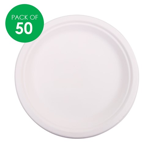 Sugarcane Eco Plates - Large - Pack of 50