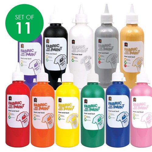 EC Fabric Paint - 500ml - Set of 11 Colours