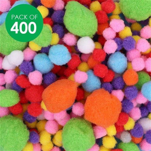 Assorted Pom Poms - Pack of 400