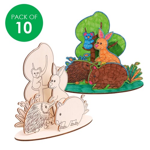 Wooden Dioramas - Australian Animals - Pack of 10