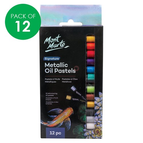 Mont Marte Oil Pastels - Metallic - Pack of 12