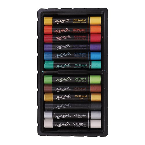 Mont Marte Oil Pastels - Metallic - Pack of 12