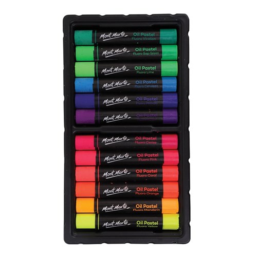 Mont Marte Oil Pastels - Fluorescent - Pack of 12