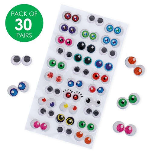 3D Eye Stickers - Pack of 30 Pairs