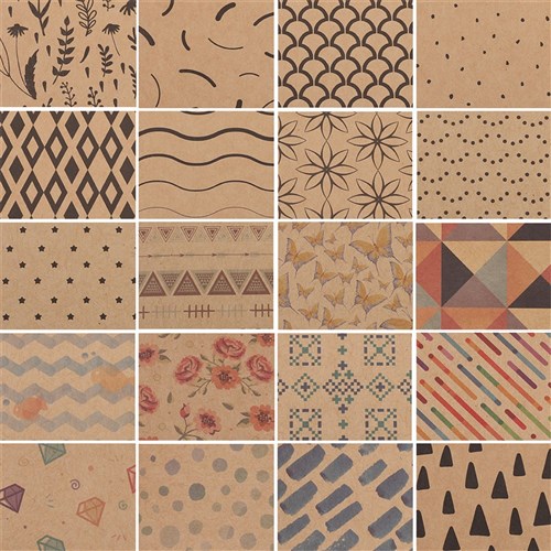 Mini Patterned Kraft Paper Pad - 100 Sheets