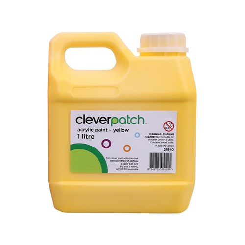 CleverPatch Acrylic Paint - Yellow - 1 Litre