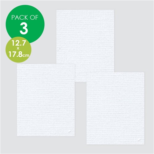 Canvas Panel Art Boards - 12.7 x 17.8cm - Pack of 3