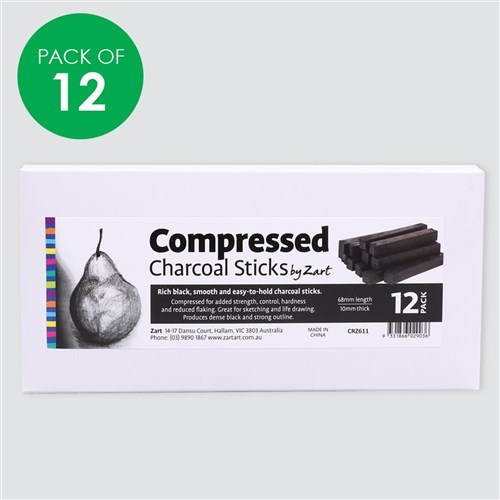 Compressed Charcoal - Pack of 12