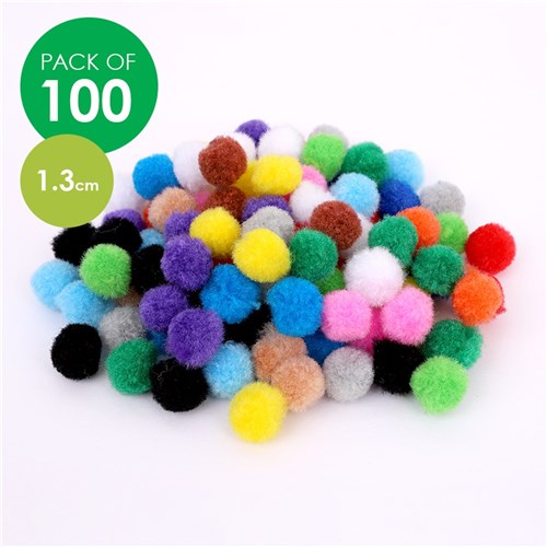 Pom Poms - 1.3cm - Pack of 100