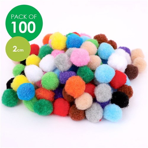 Pom Poms - 2cm - Pack of 100