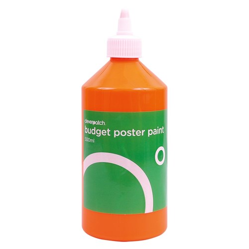 CleverPatch Budget Poster Paint - Fluoro Orange - 500ml