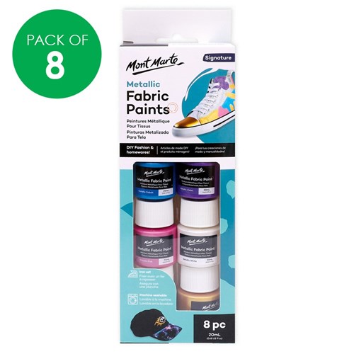 Mont Marte Metallic Fabric Paint - 20ml - Pack of 8