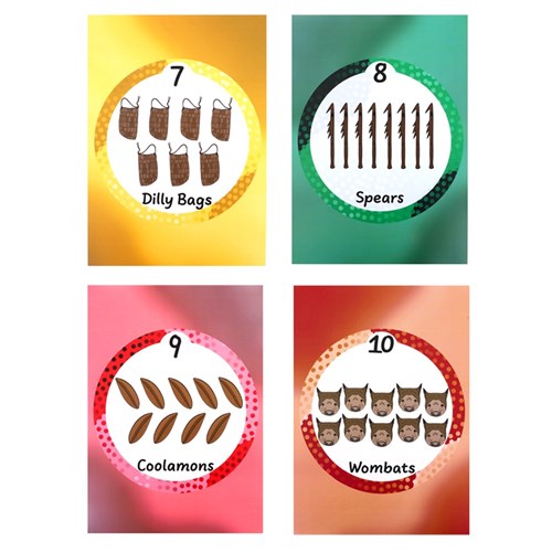 Aboriginal Number Posters - A4 - Pack of 10