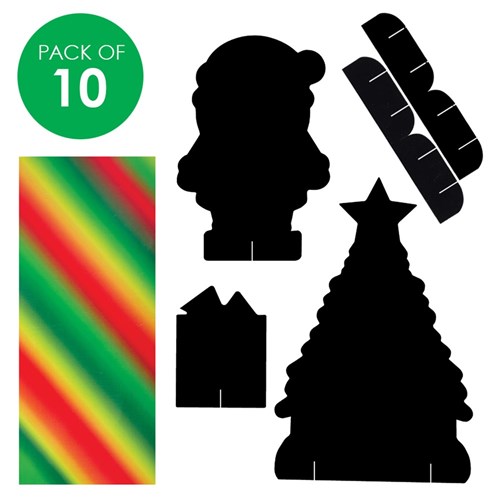 3D Scratch Board - Christmas Scene - Pack of 10