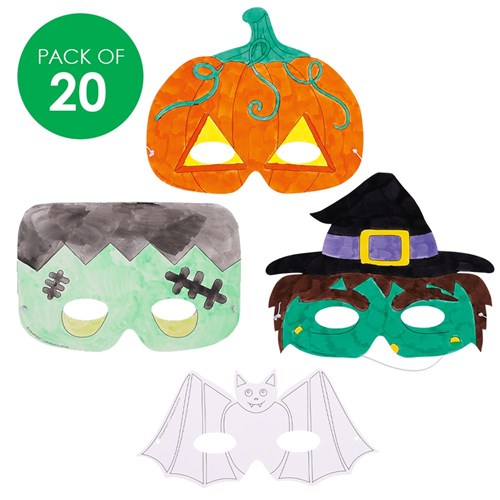 Cardboard Masks - Halloween - Pack of 20
