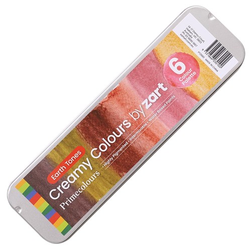Creamy Colours Watercolour Palette - Earth Tones - 6 Well