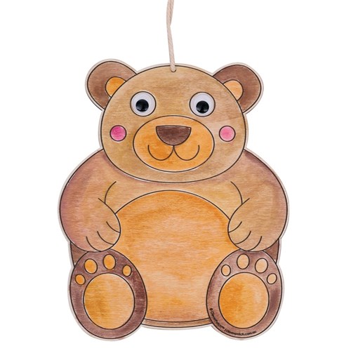 Printed Wooden Bear Shapes - Pack of 10