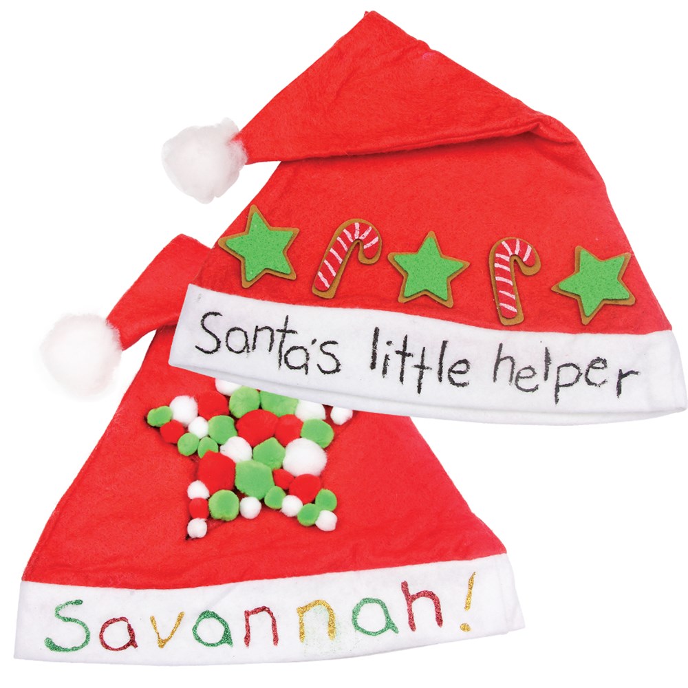 Decorated Santa Hats | Christmas | CleverPatch - Art & Craft Supplies