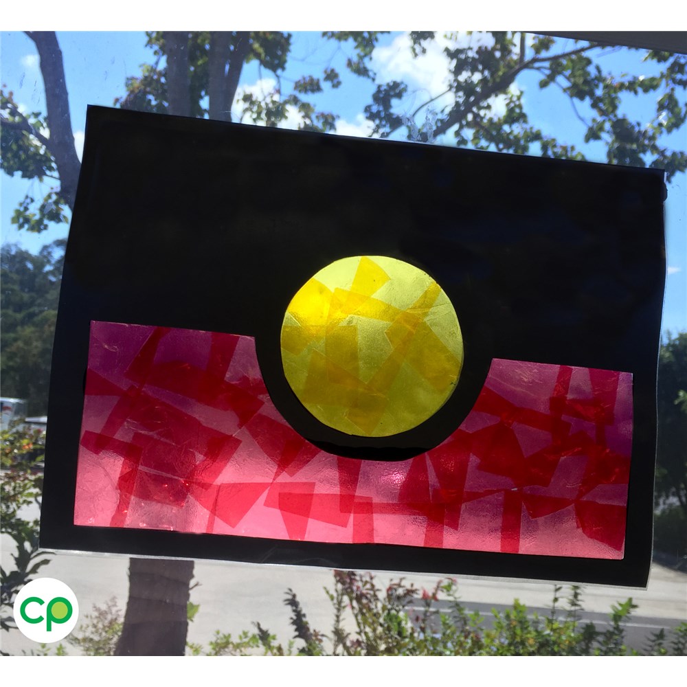 Aboriginal Flag Stained Glass Artwork | NAIDOC Week | CleverPatch - Art